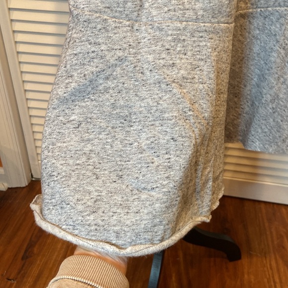 Gap Flounce Sweatshirt Dress, heather gray, flair skirt, slight puff sleeve, M - Picture 4 of 10